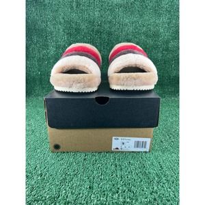 UGGS AUSTRALIA UGG FLUFF YOU STRIPES CHESTNUT MULTI SLIPPER Sz  Men 9